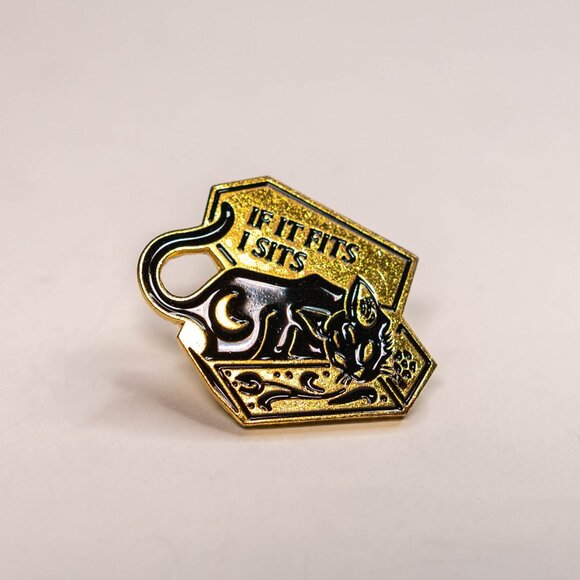 CLEARANCE Whimsical Cat Enamel Pin Lot – Set of 5 Metal Pins - Picture 6 of 6